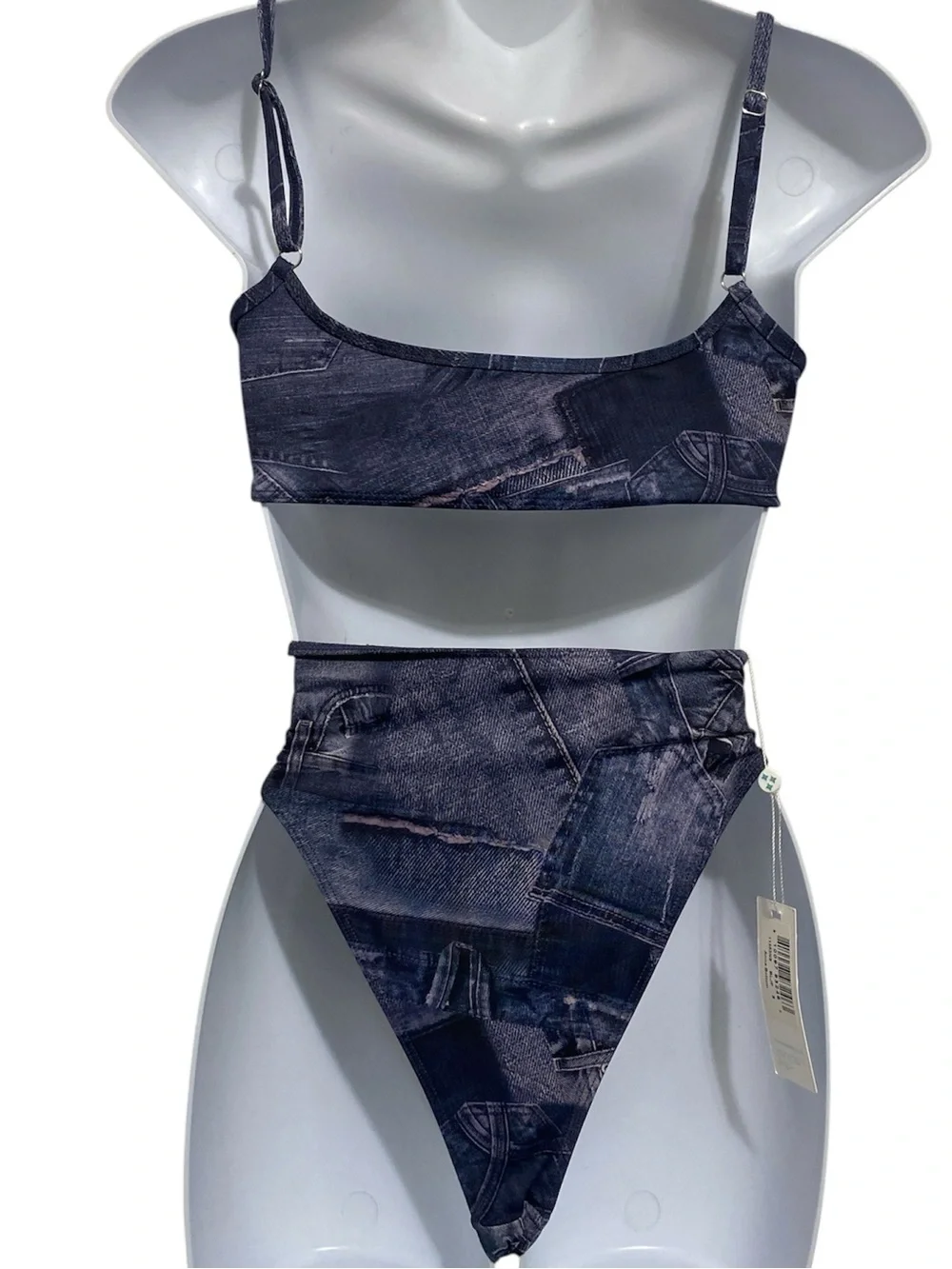 Frankie’s Bikinis Denim Print Bikini Set
